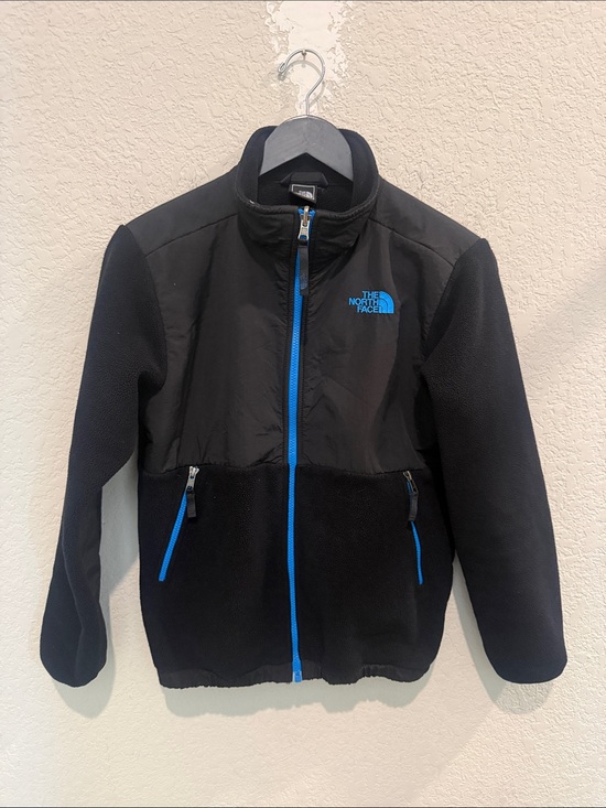 The North Face Other - The North Face Black Fleece Jacket with Bright Blue Zipper and Logo L 14/16
